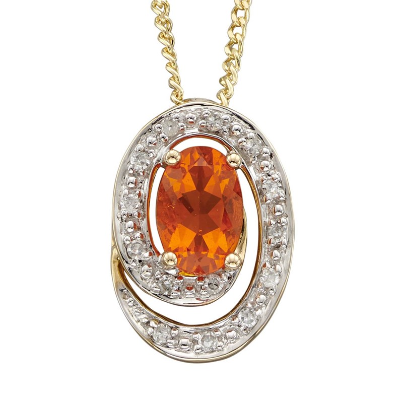 Collier diamant et opal de feux en or 375/1000