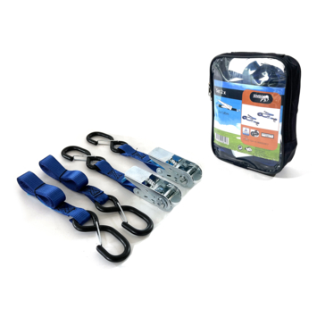 Jumbo (motor)spanbanden set met haken met klep en ratel - 2x2 stuks