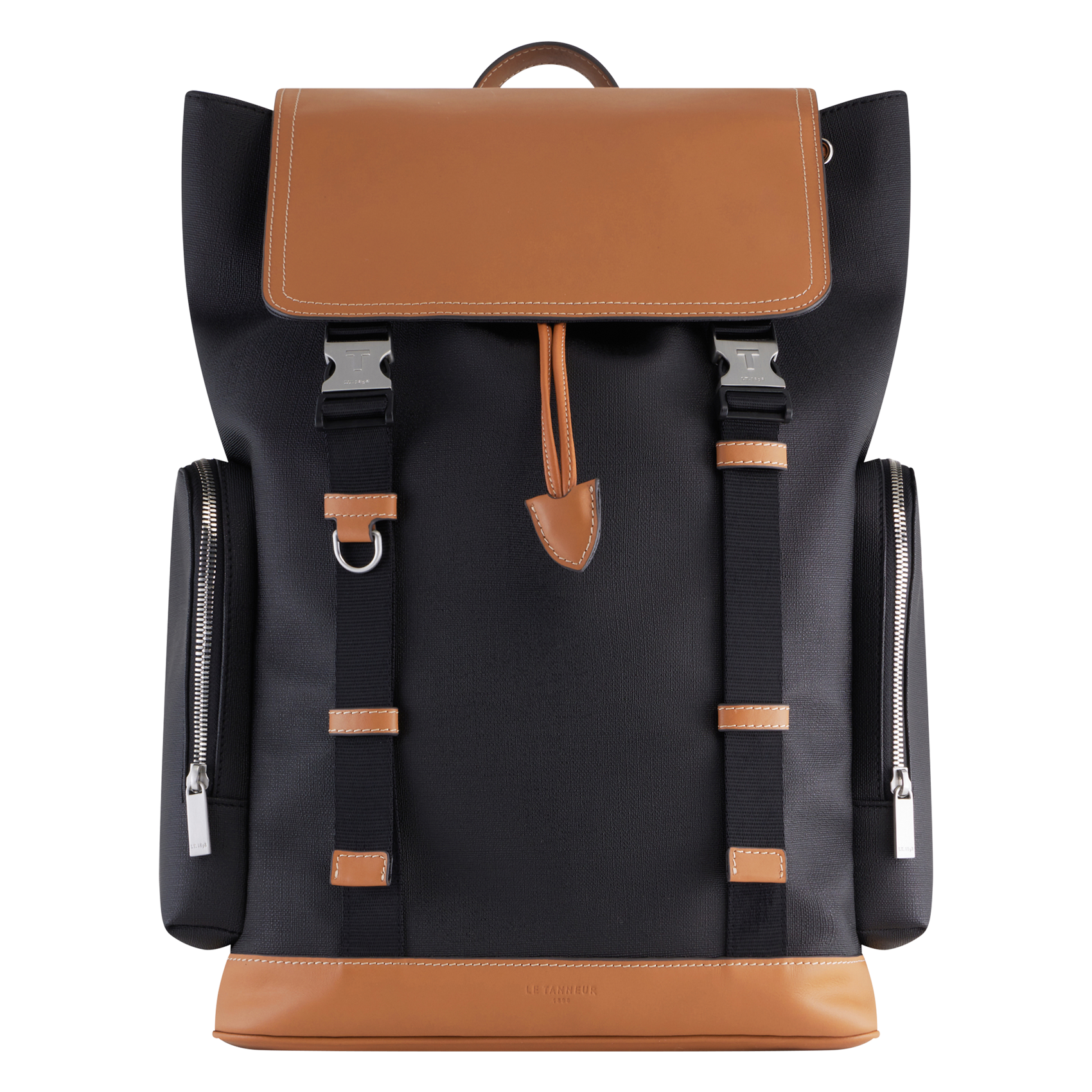 MAURICE - Sac à dos en toile et en cuir de vachette | Noir