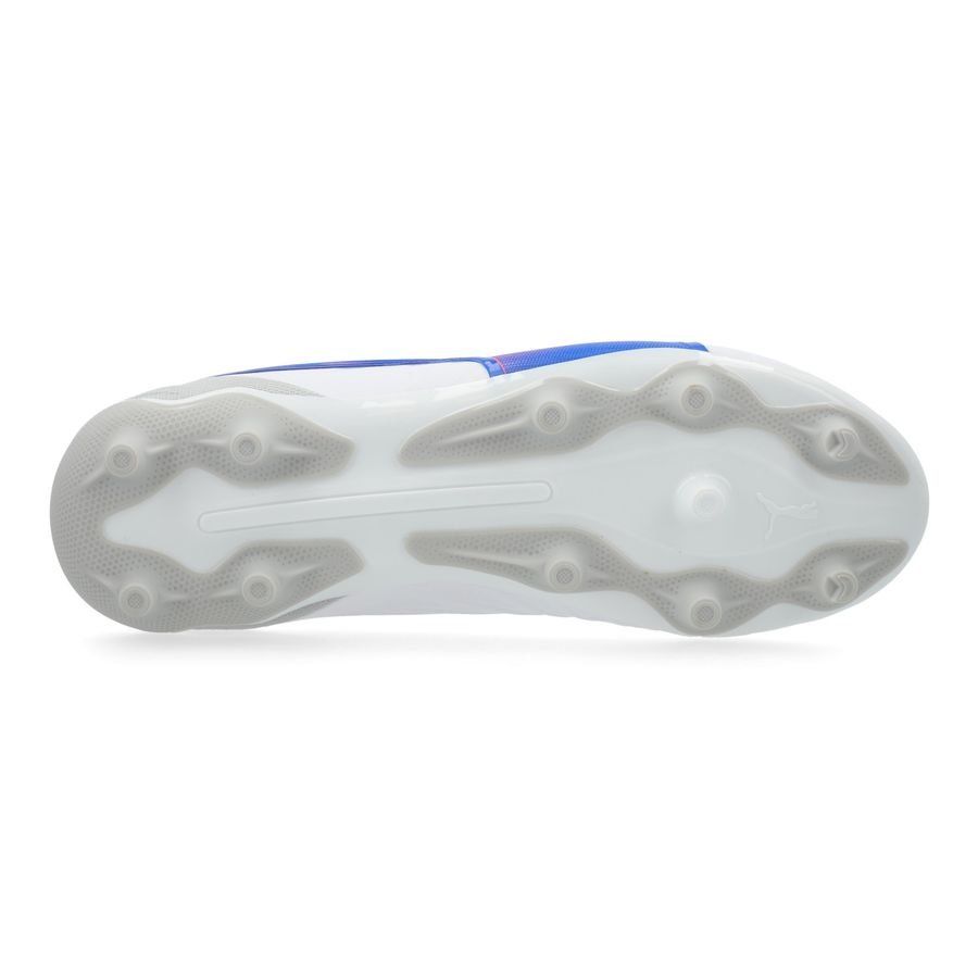 PUMA King Match FG/AG Formula - Blanc/Bleu/Flat Light Gray Enfant