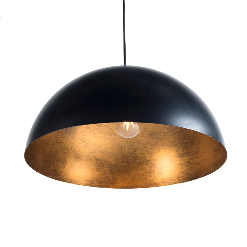 Smart industriële hanglamp zwart met goud 50 cm incl. Wifi G125 - Magna Eco