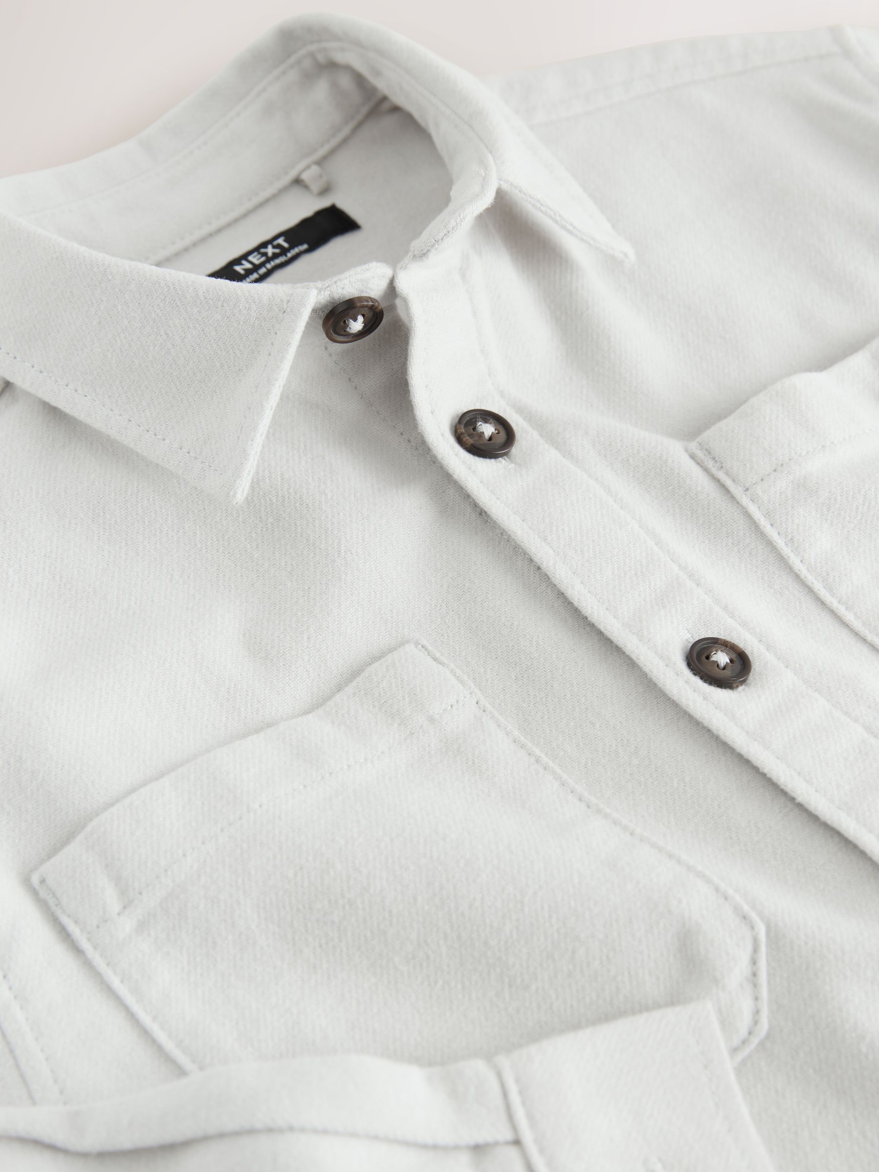 Lichtgrijs - Geborsteld overshirt (3-16jr)