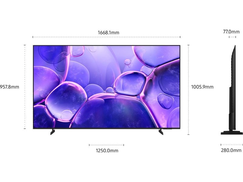 Samsung TV UE75U8000F 75'' U8000F Crystal UHD 4K TV, 2025 60 Hz, 4K (3.840 x 2.160), Crystal Processor 4K, 20W 2CH