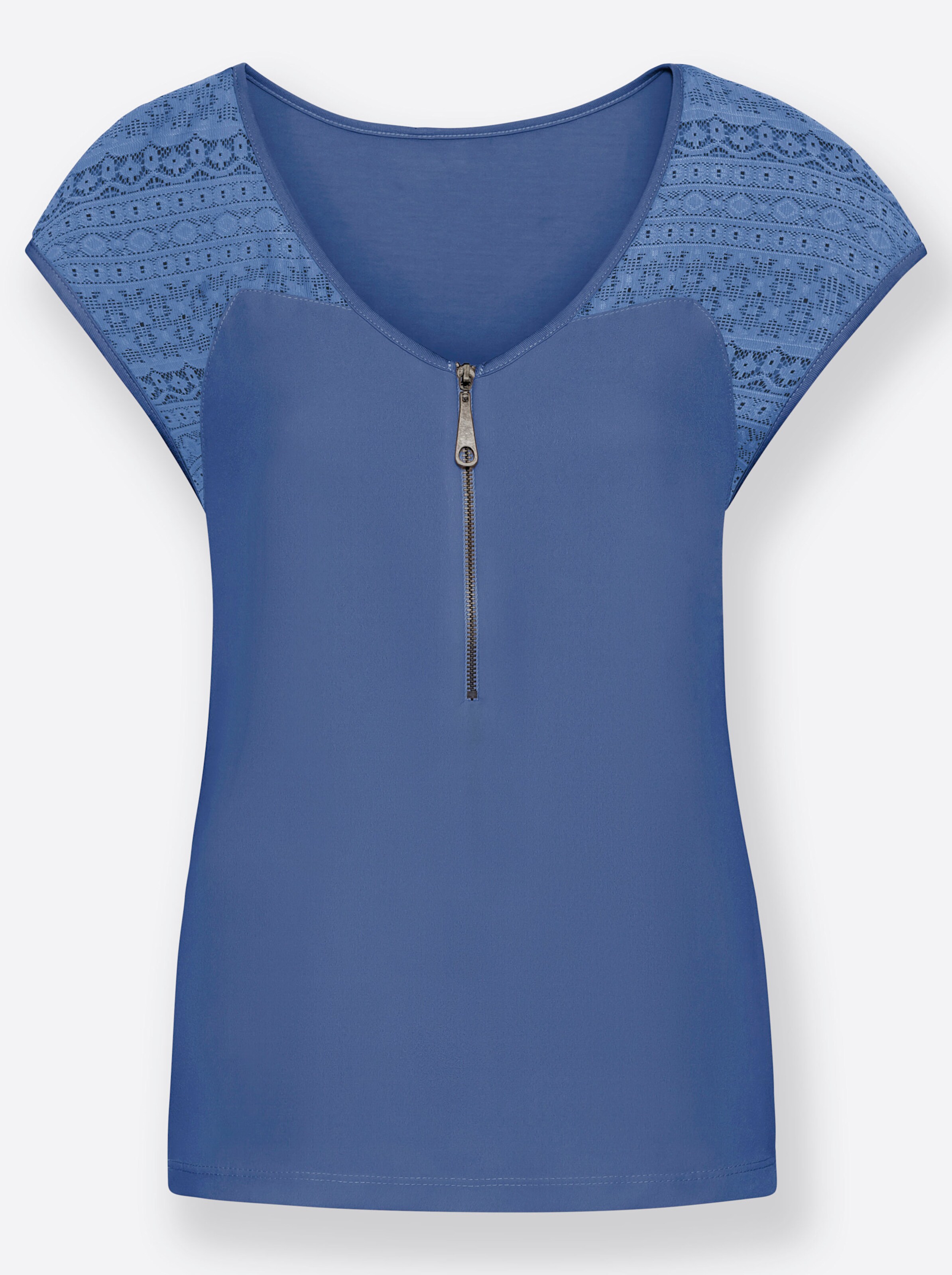 V-Shirt in royalblau