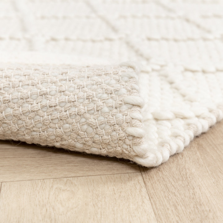 Wol gevlochten vloerkleed - Knit Creme | Top kwaliteit