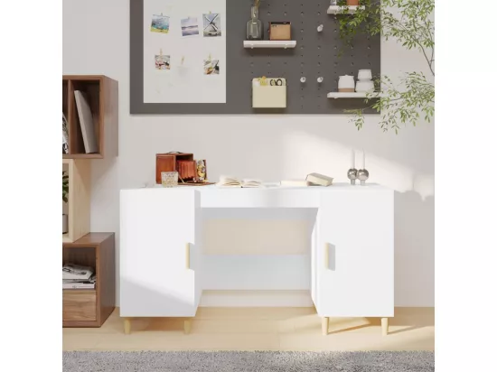 Bureau Blanc 140x50x75 cm Bois d'ingénierie