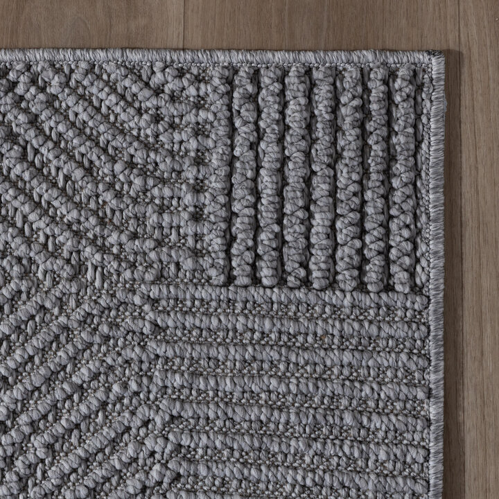 Loper vloerkleed - Hidde 3D Circles Grijs | Duurzaam design