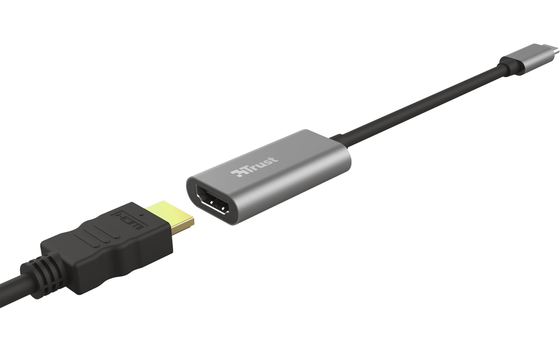 Adapter USB-C-auf-HDMI USB Type-C - HDMI, SilberUSB-C-auf-HDMI-Adapter mit Unterstützung für Ultra HD 4K Video und Mehrkanal-Audio