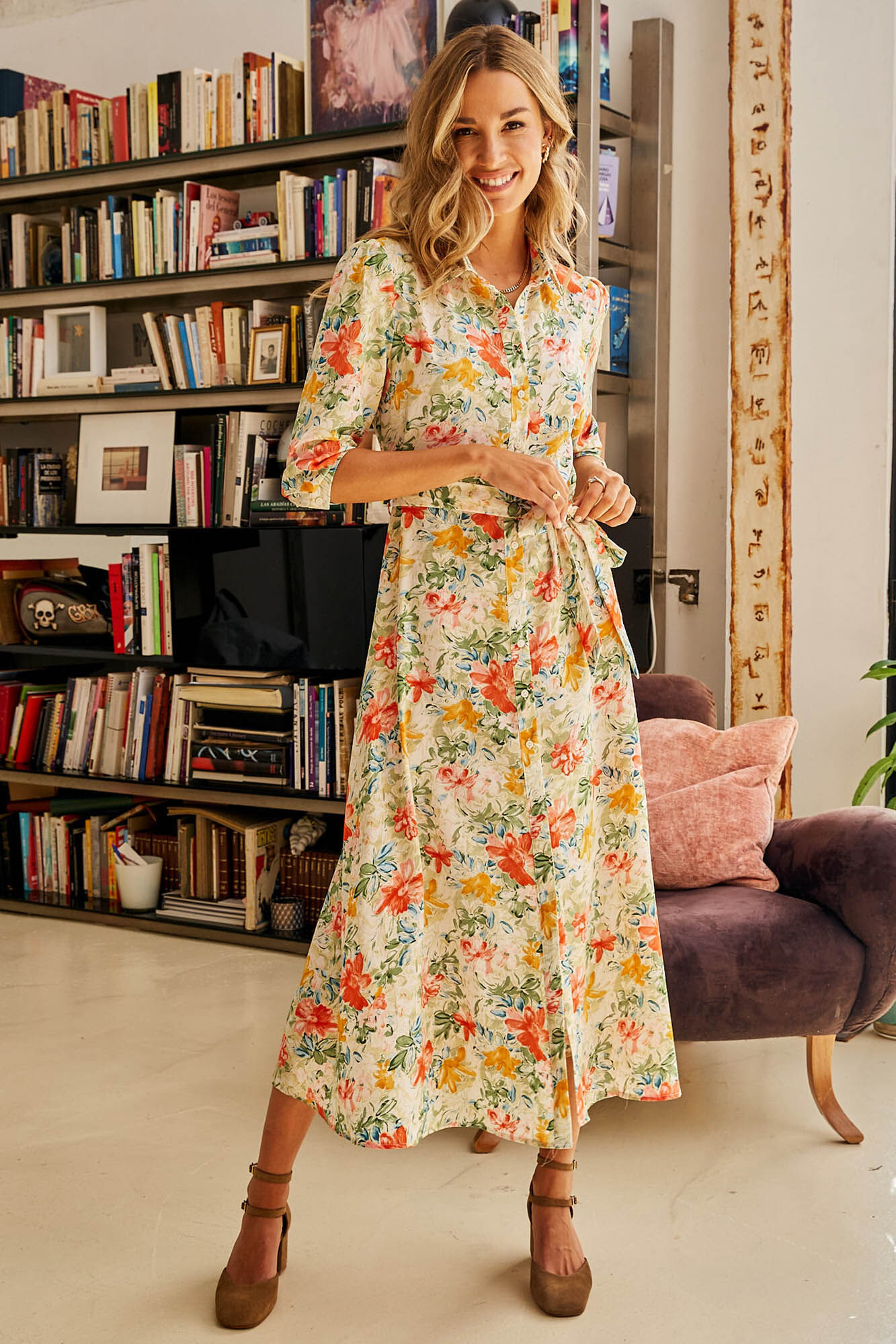 Vestido camisa verde - Verde