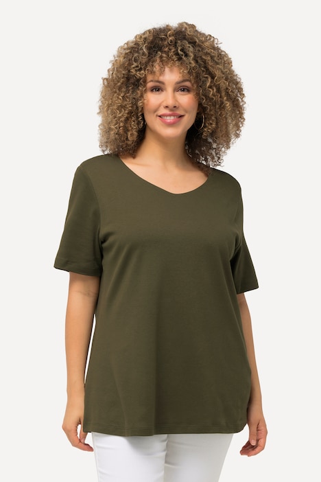 Shirt, doppellagige Vorderseite, Slim, Rundhals, Halbarm