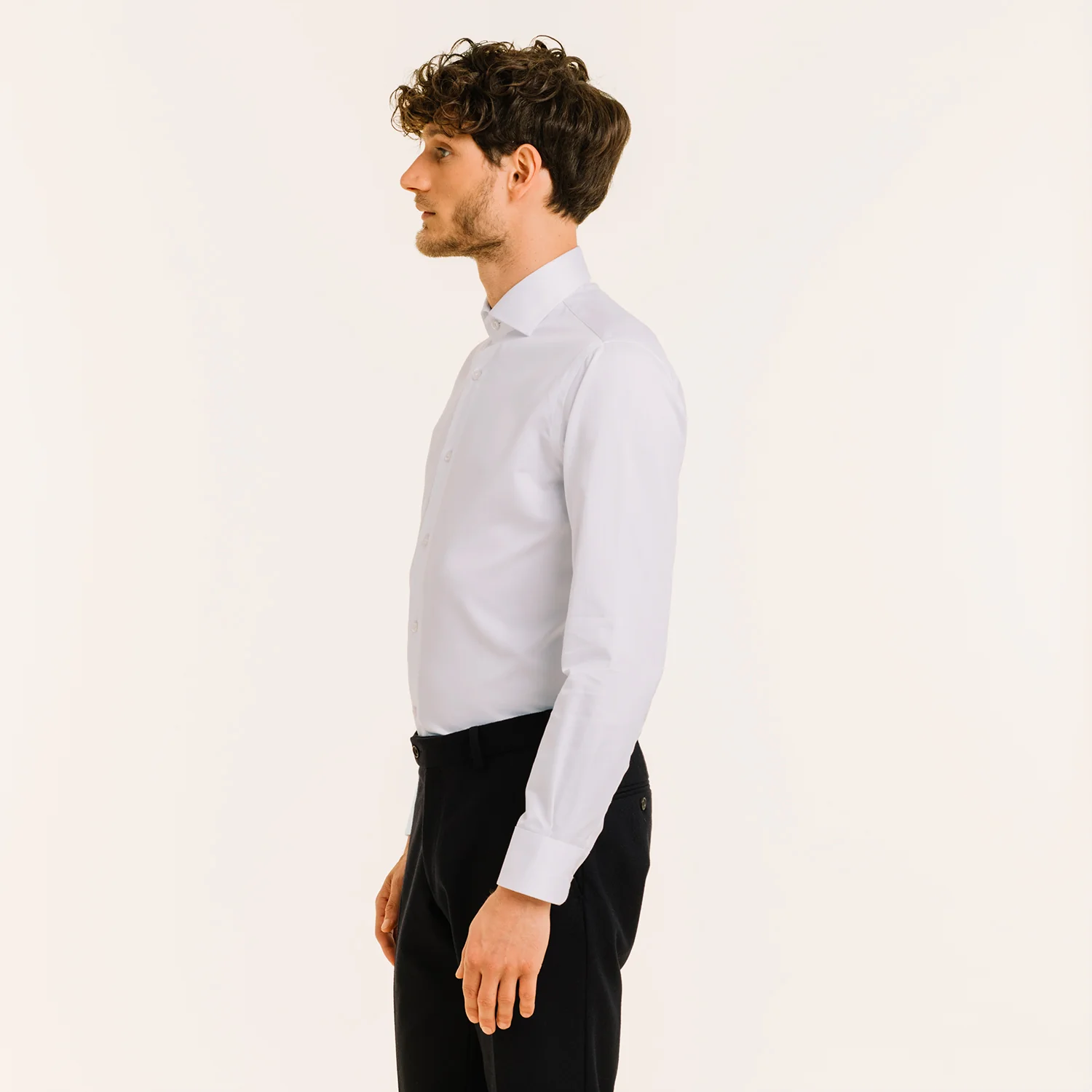 White double-twisted dobby shirt