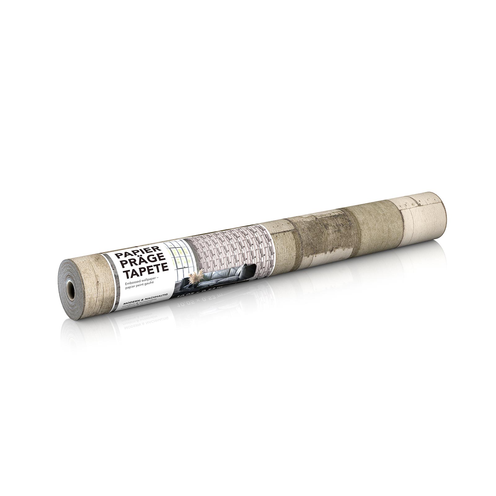 Papiertapete - beige - Holzoptik - 10 Meter