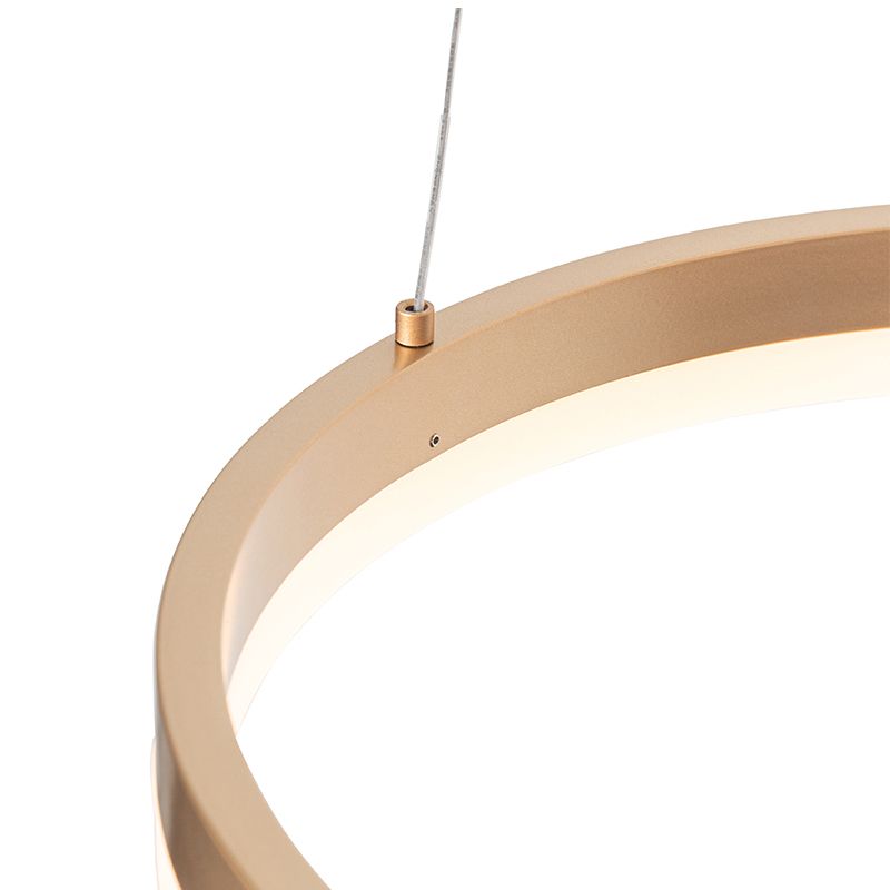 Design hanglamp goud 40 cm incl. LED 3-staps dimbaar - Anello