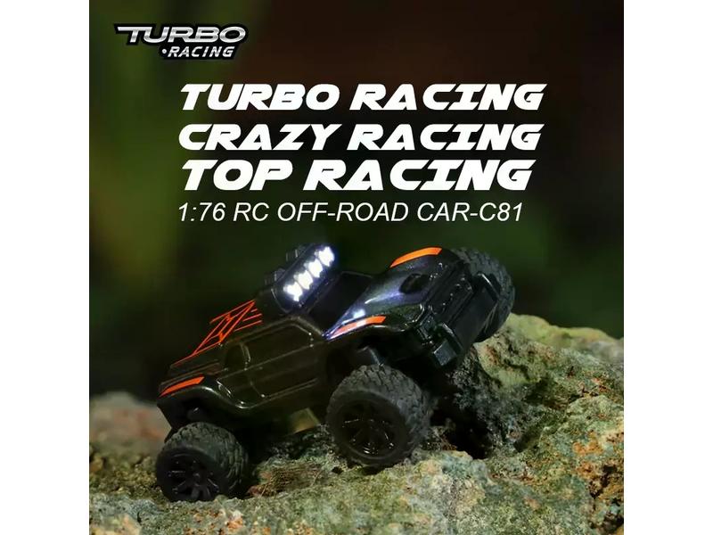 Turbo Racing Micro Monster Truck TC-01, Schwarz, RTR, 1:76 Vollwertiges RC-Auto im micro Format