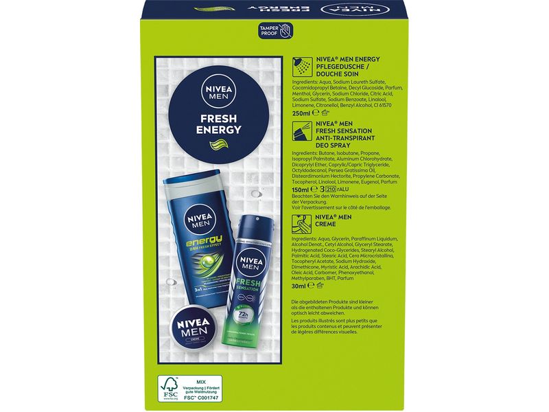 NIVEA MEN Geschenkset Fresh Energy 2024 Pflegeset für Männer