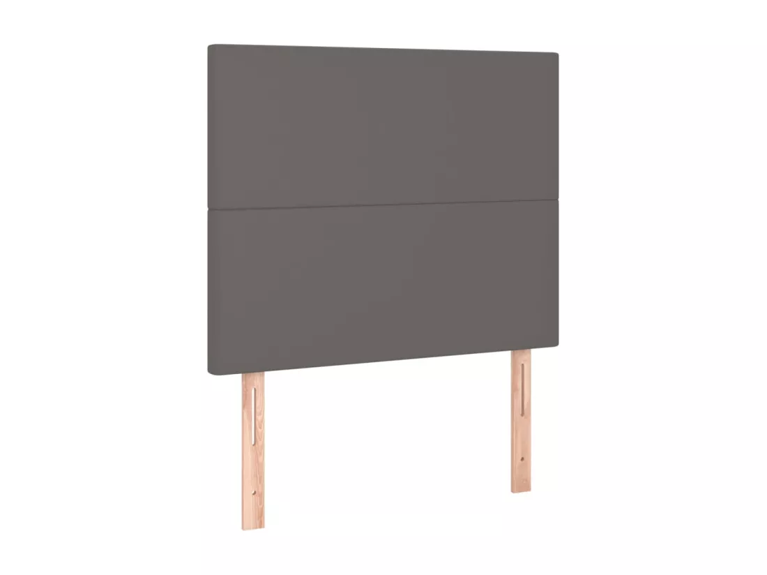 Sommier tapissier et matelas et LED Gris 90x190 cm Similicuir