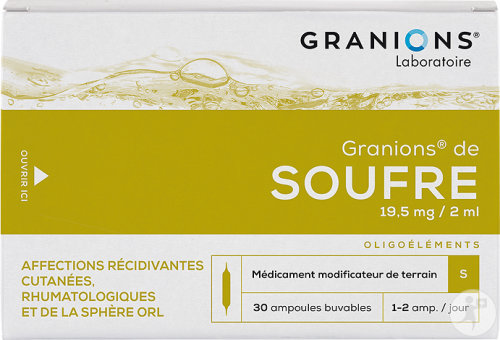 Granions De Soufre 19,5mg/2ml Solution Buvable Ampoules 30x2ml