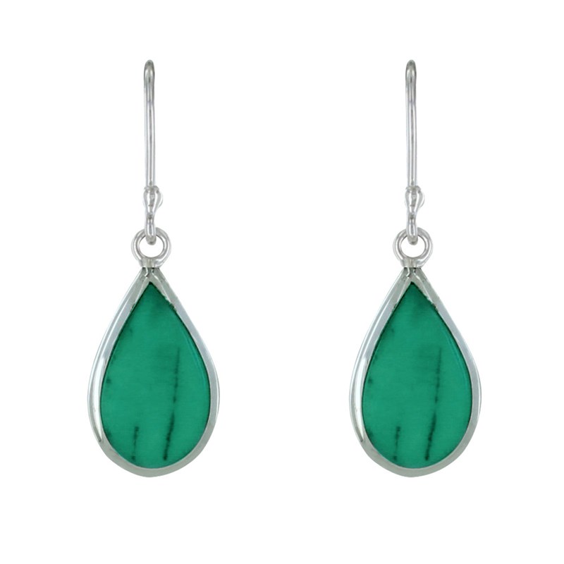 Boucles d'Oreilles Argent Petite Goutte Couleur Turquoise