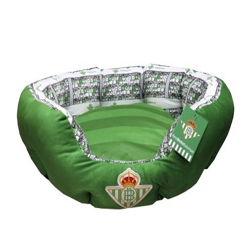 Cama para cachorro com tema do estádio de futebol Betis, verde.
