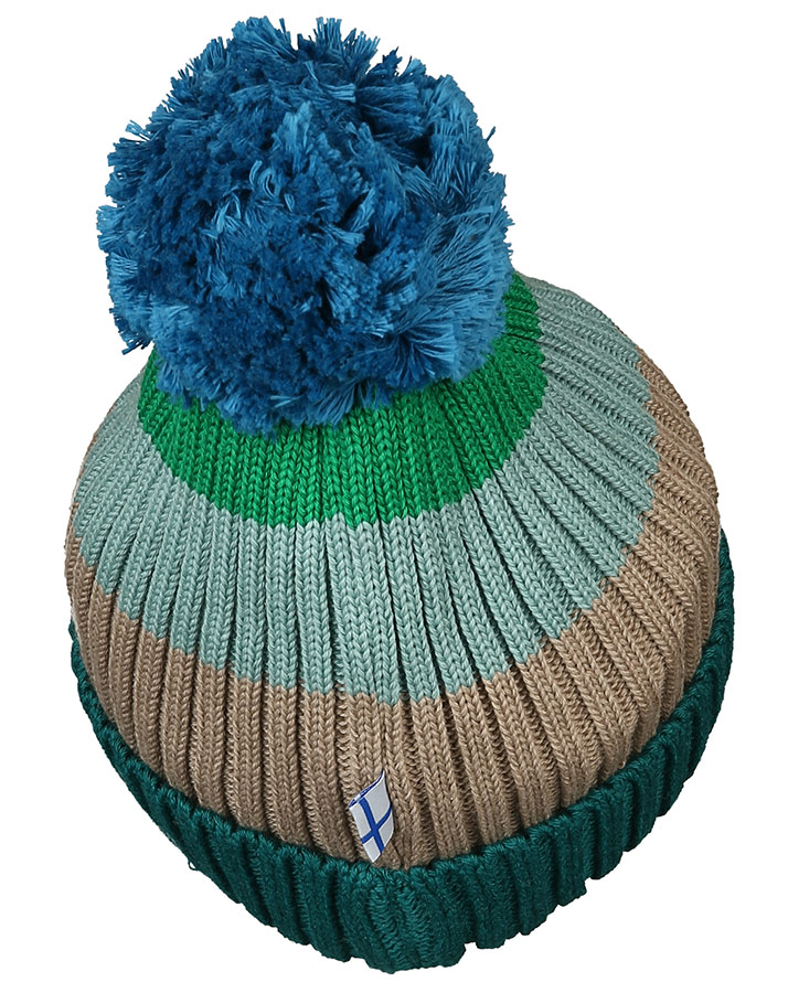 Strickmütze POMPULA mit Bommel in green mix