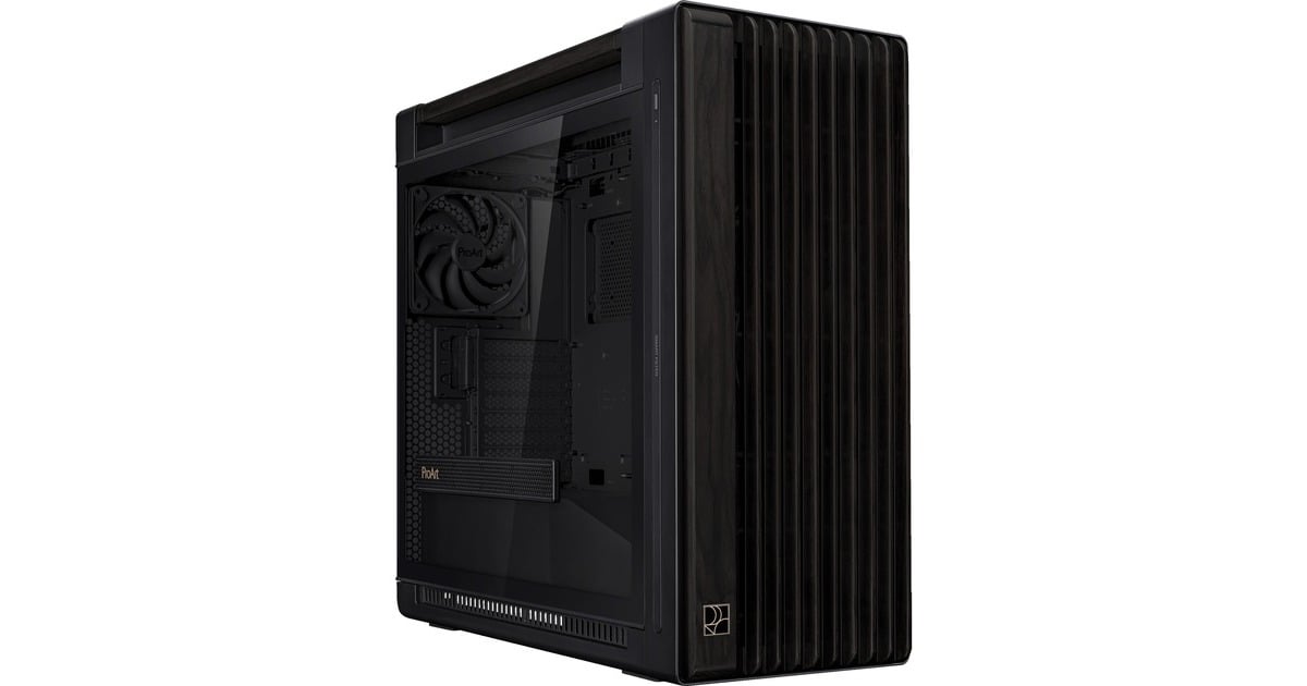 ASUSProArt PA602 Wood Edition - Tempered Glass Panel big tower behuizing  (Zwart | 4x USB-A | 1x USB-C | Tempered Glass, Tweedekans)