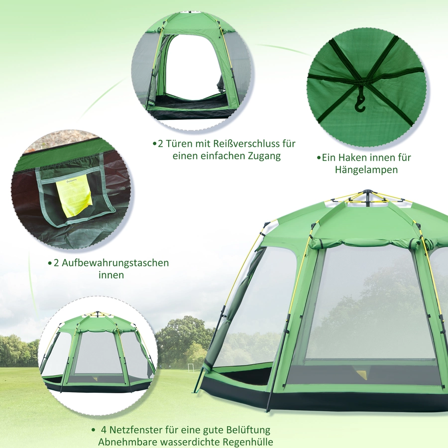 Outsunny Campingzelt mi Tragetasche grün