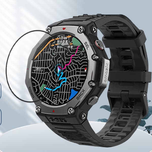 INF Amazfit T-Rex 3 Skjermbeskytter (2-pakning) - Myk, 3D-buet, HD-klar, Dekselvennlig
