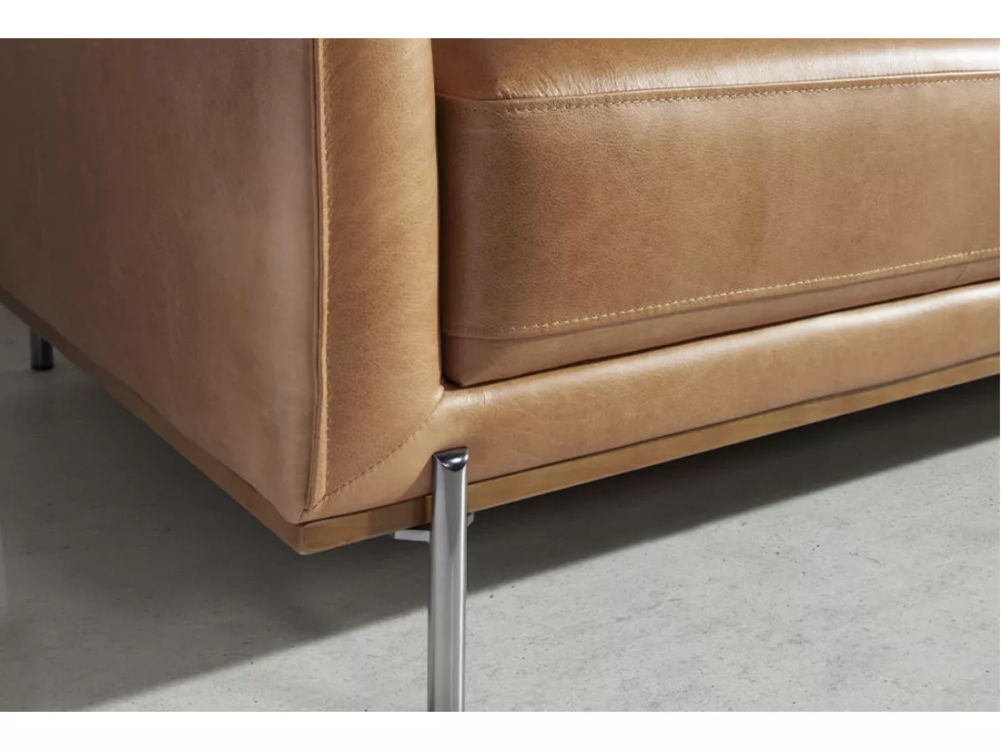 Canapé cuir 2 places Loma 164cm-Couleur Cuir Piel marine