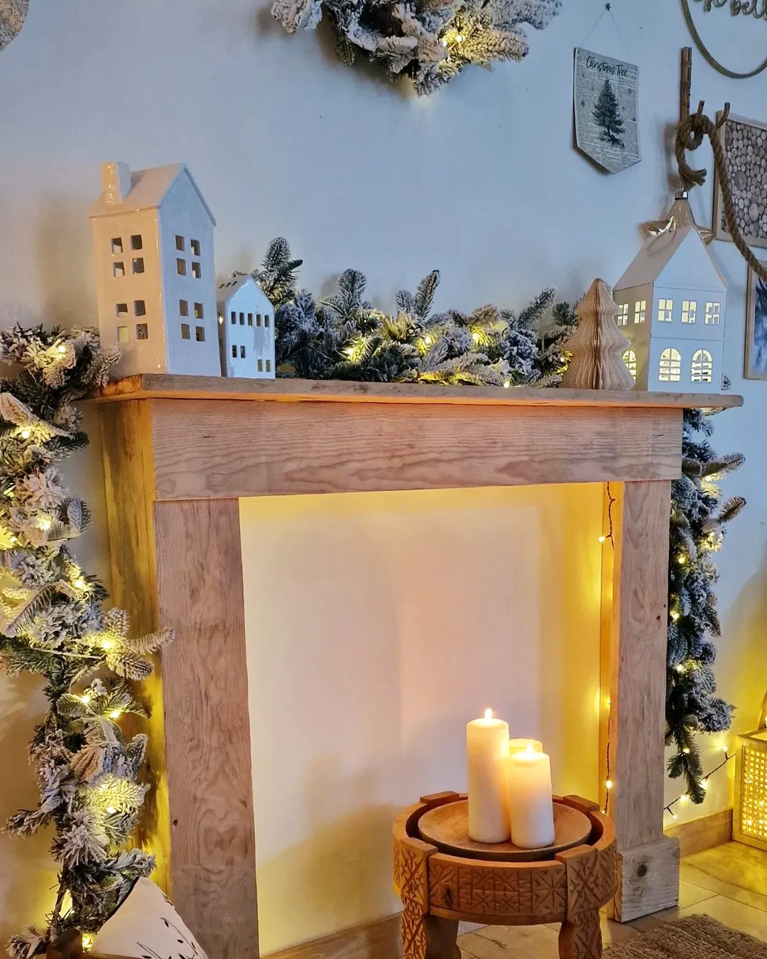 Besneeuwde kerstguirlande LED SUNDO 270 cm Wit