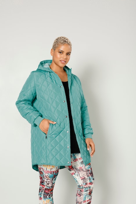 Steppjacke, Kapuze, Druckknöpfe, Langarm