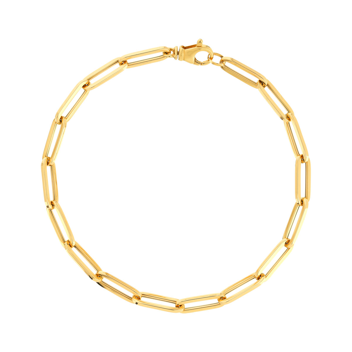 Bracelet or jaune 375, maillons ovales. Longueur 19 cm.