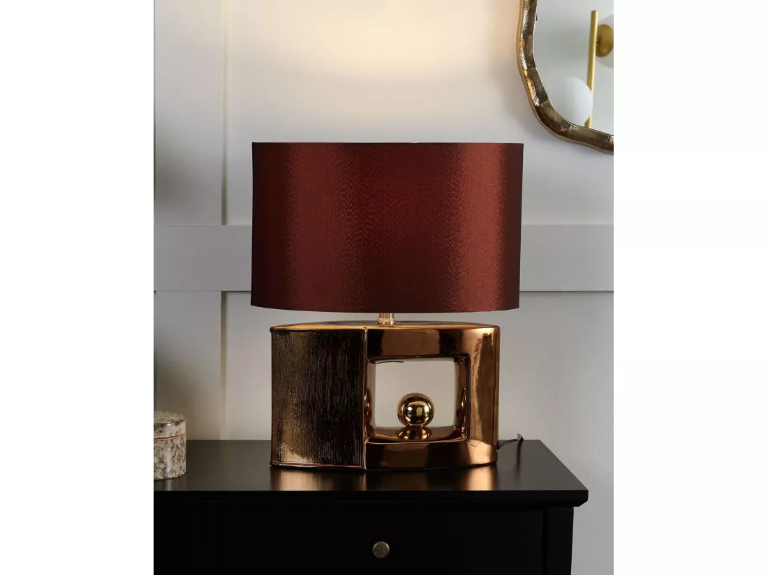 Lampe à poser DUERO Porcelaine Marron