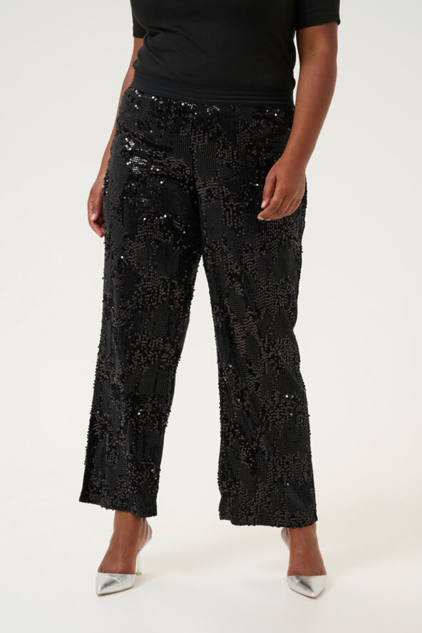 Kaffe Curve KCnicoleen Sequin Pants Black deep
