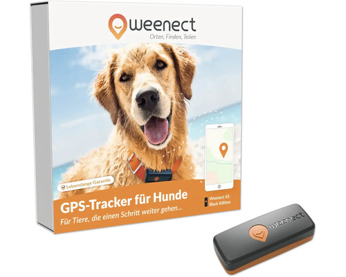 GPS tracker weenect voor honden, 28 g, 6 x 2,4 x 1,5 cm, zwart