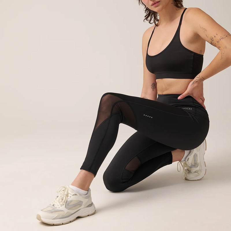 High Waist Leggings Reflective aus recyceltem Polyester Schwarz