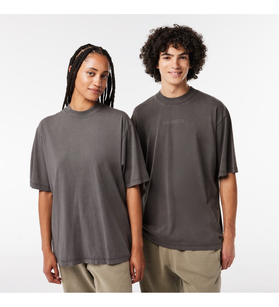 Camiseta Lacoste com logo cinza