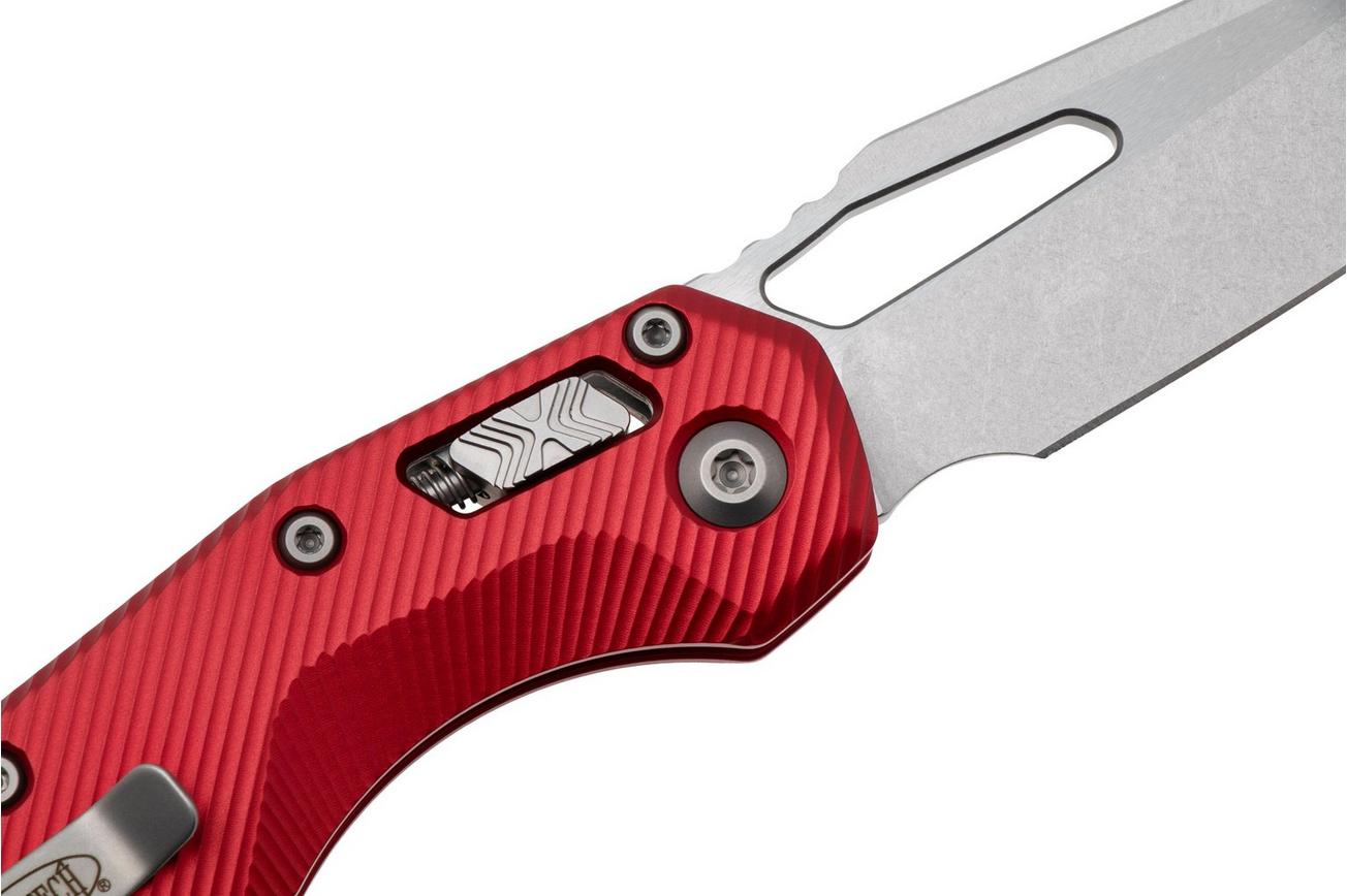 Microtech MSI Standard Issue 210-10FLRD, Stonewashed M390MK, Fluted Red Aluminum zakmes