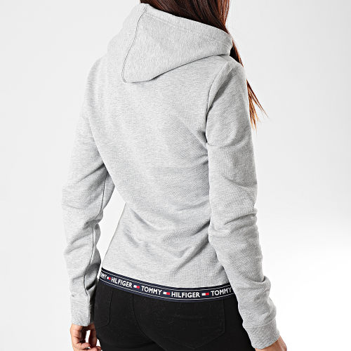 Sweat Zippé Capuche Femme 00582 Gris Chiné