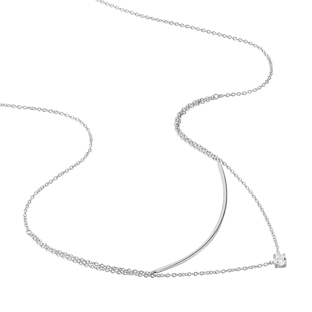 Collier Ruth Argent Blanc Oxyde De Zirconium