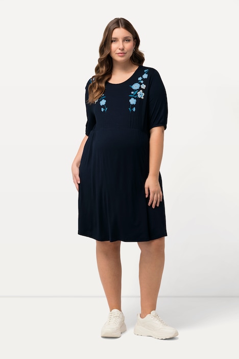 Bellieva-Kleid, Jersey, V-Ausschnitt, Halbarm, Quernaht