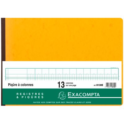 Exacompta - Piqûre comptable - 13 colonnes par page - 28 x 38 cm - 80 pages