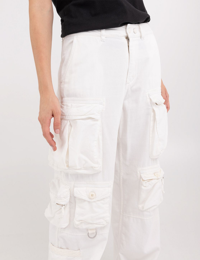 REPLAY PANTALON FEMME COMBAT MILVA BLANC