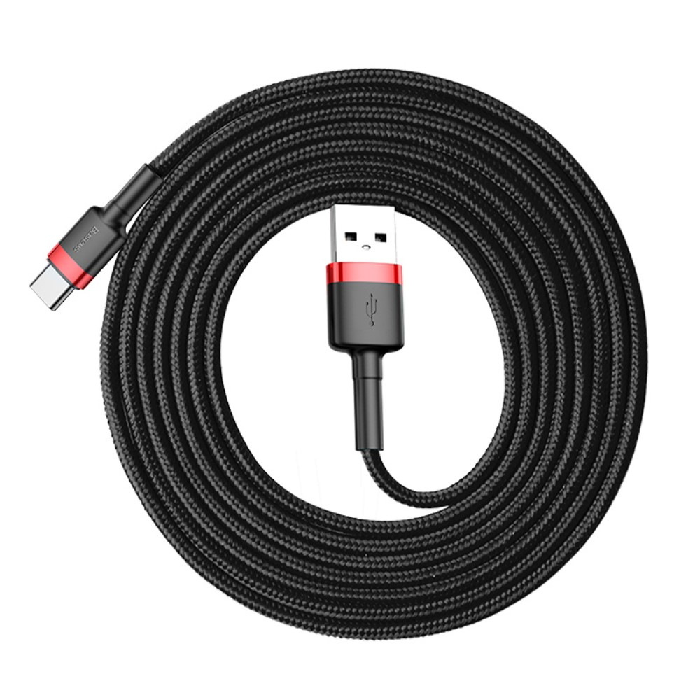 (2m / 2A) USB C auf USB A 480Mbps Schnellladekabel Datenkabel - Schwarz / Rot