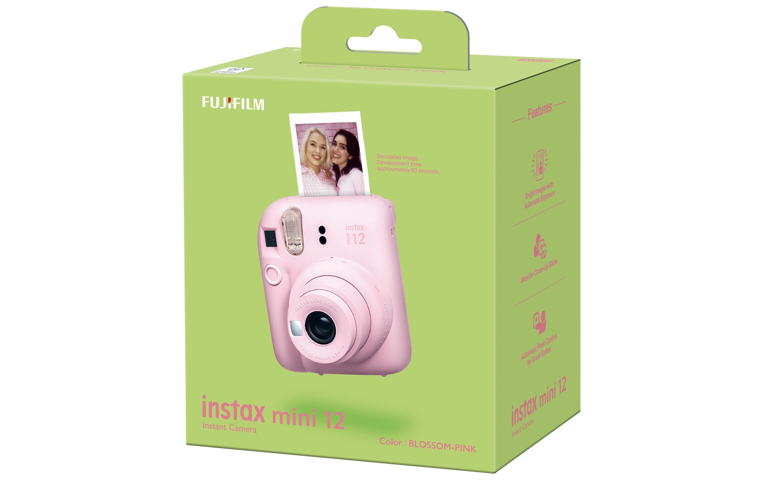Fotokamera Instax Mini 12 PinkSofortbildkamera mit Blitz und Selfie-Modus