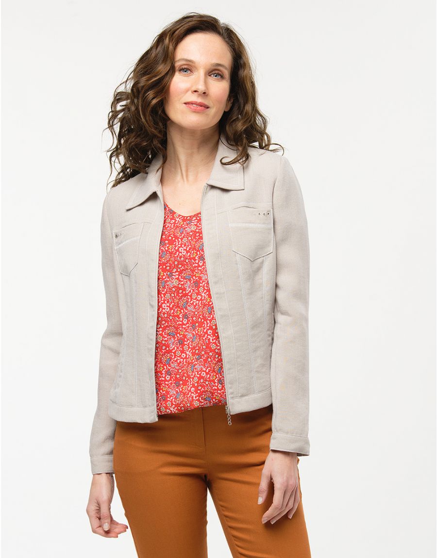Veste chic courte beige