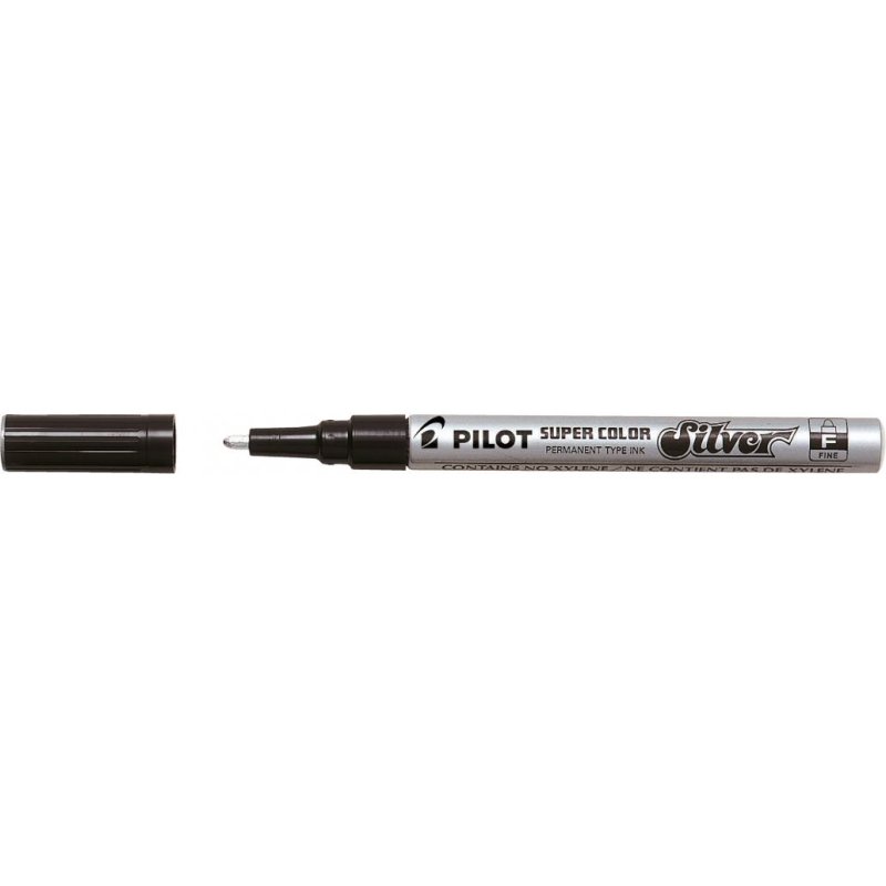 Marqueur pilot feutre permanent encre métallique pointe finenon biseautée polyacétate 4mm argent