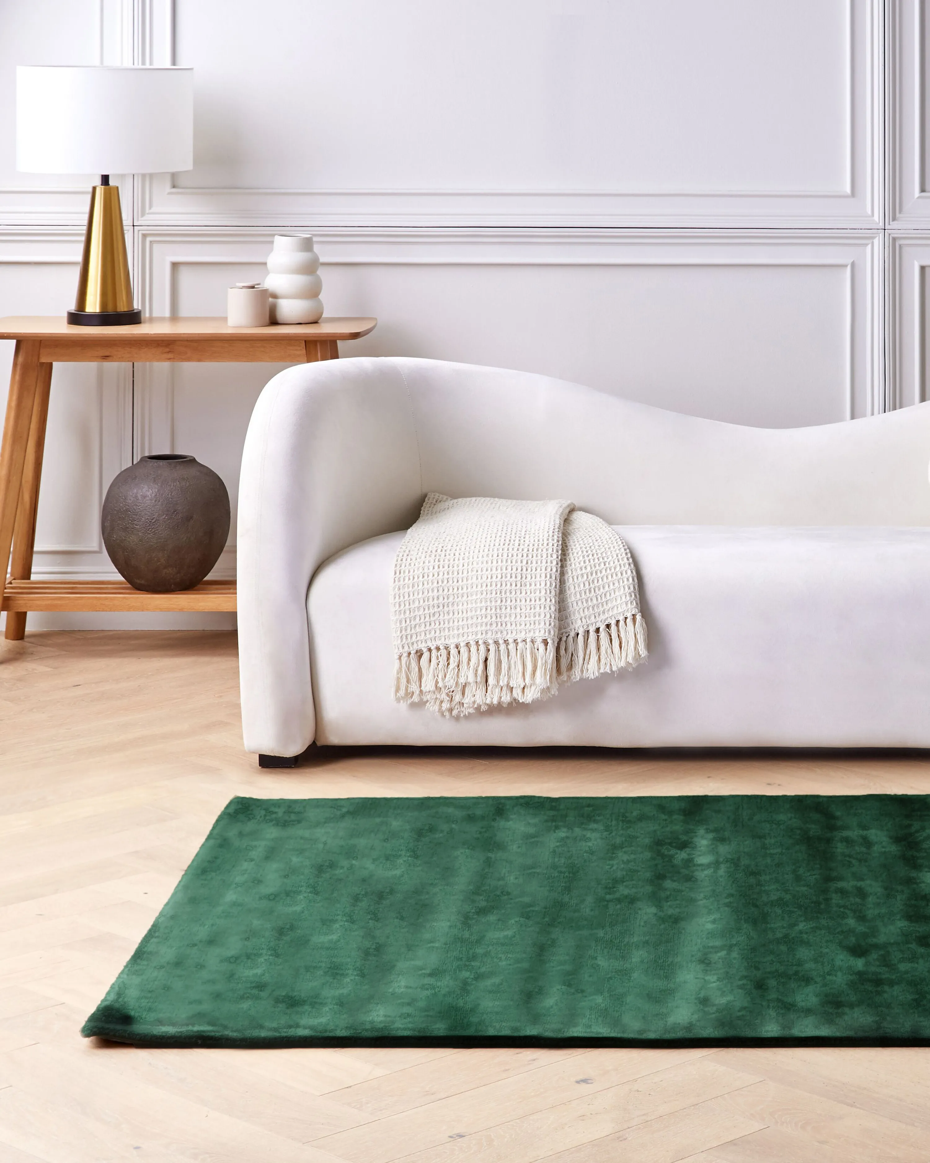 Vloerkleed GESI II Donkergroen 140 x 200 cm Viscose