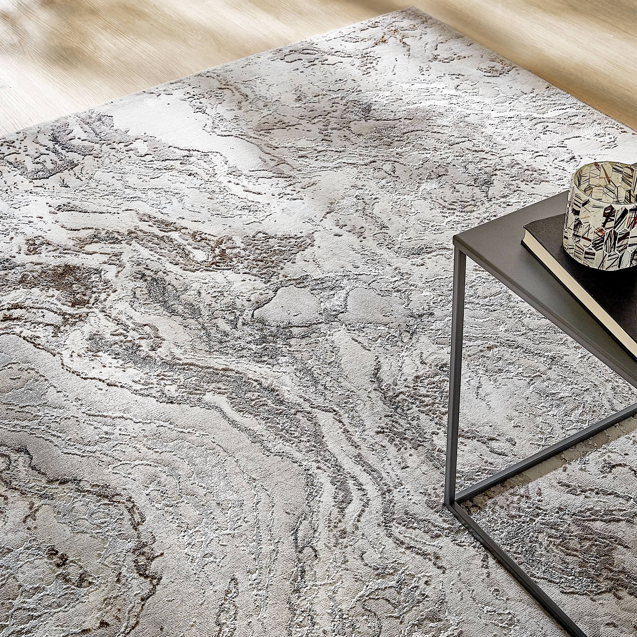 Kibek | Moderner Teppich - Biancone | Grau | 120 x 170 cm