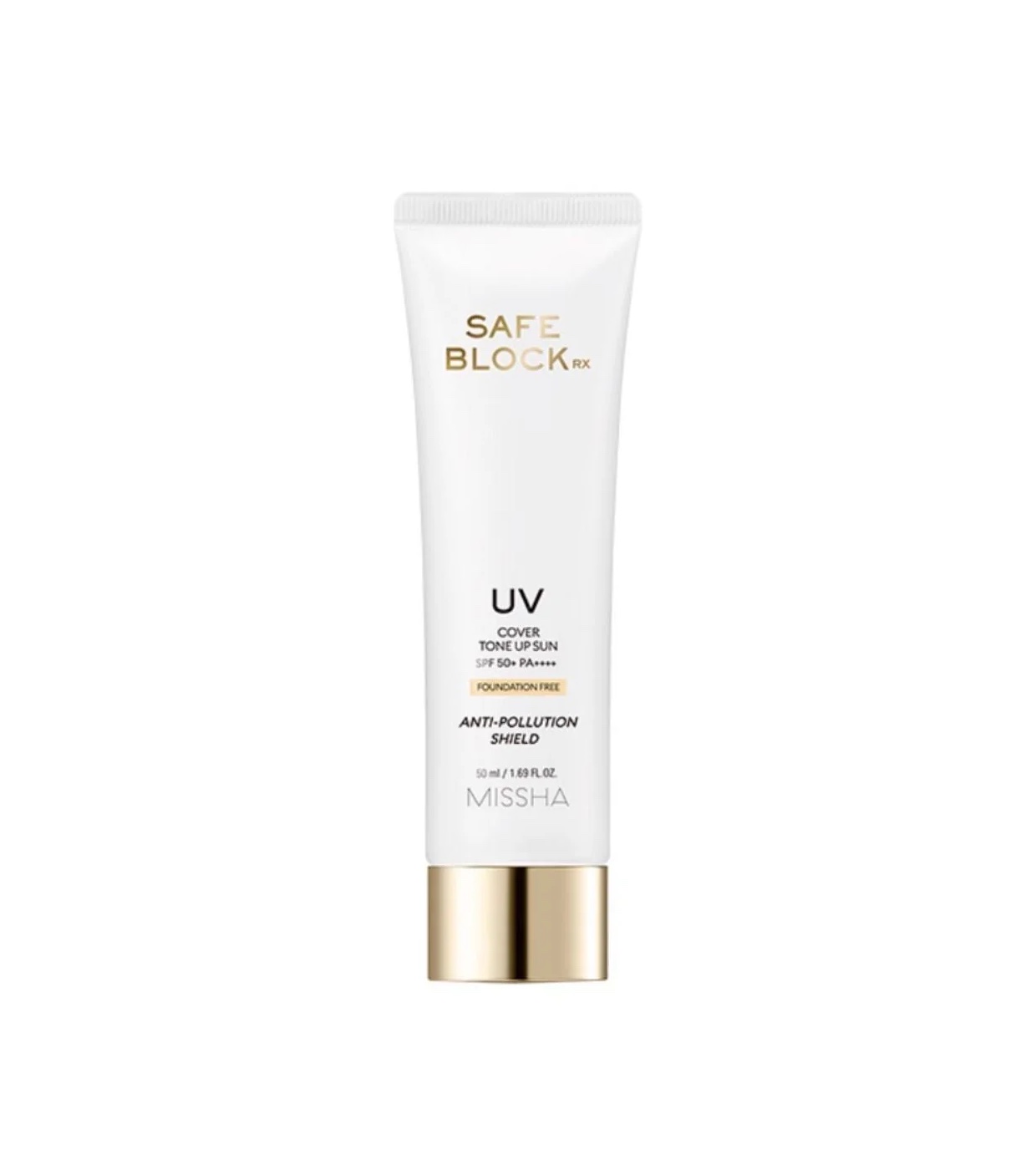 Missha - Protetor solar facial com cor Safe Block Rx Cover Tone Up Sun SPF50+ PA++++