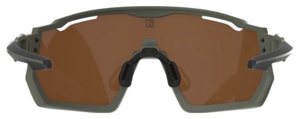 Coffret Lunettes AZR Pro Race RX Kaki Mat / Écran hydrophobe Jaune